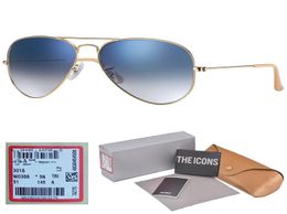 Top quality RAY gradient G15 Glass lenses apilot 3025 58mm sunglasses men women aviation pilot sun glasses for female male with ac5060799