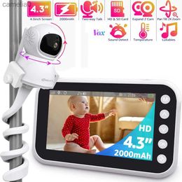 Baby Monitors 4.3 inch high-definition baby monitor with camera and audio pan baby camera 2X zoom 2000mAh long battery life baby cameraC240412