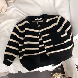 Children Clothes Soft Striped Sweater Cardigan Boys Kids Girls' Spring Autumn Knitted Coat Toddler Girl Long Sleeve Cardigan