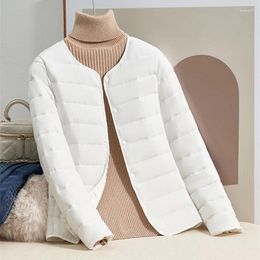 Women's Trench Coats Fashion Lightweight Down Cotton Jacket Female Spring Autumn Coat Tops 2024 Short Women Jackets Slim Warmth Outerwear