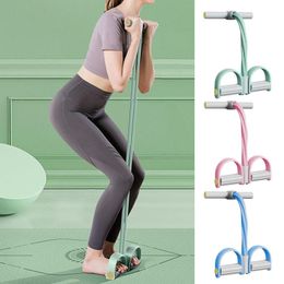 Yoga Pedal Puller Portable Resistance Band 6-Tube Pedal Ankle Puller Multi-color Abdominal Exerciser Elastic Pedal Booster Body