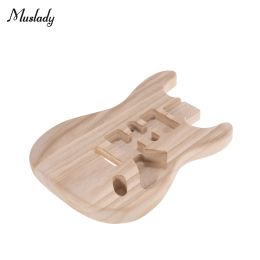 Cables Muslady ST01DT Unfinished Handcrafted Guitar Body Basswood Electric Guitar Body Guitar Barrel Replacement Parts