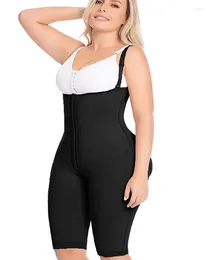 Women's Shapers Open Bust Tummy Control Fajas Adjustable Hook And Eye Front Closure Women Shapewear Button-up Thick Strapp Up To Knee