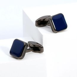 Square High Grade Oil Dropping Enamel Cufflinks Fashion Simple Mens Business Dating Party French Shirt Boutique Accessories 240320