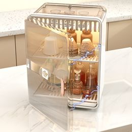 Nordic Dustproof Cup Storage Box Kitchen Dishes Storage Drainage Rack Bedroom Cosmetics and Skin Care Storage Organiser Box