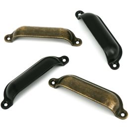 2Pcs 101mm*27mm Bin Drawer Pull Dresser Knobs Shell Cup Kitchen Cabinet Handles Cupboard Pull Bronze/Black