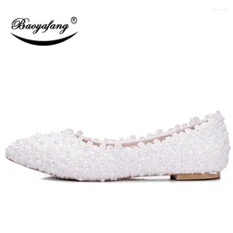 Casual Shoes Bao Ya Fang Ladies Lace Floret Fashion Pearl Bride's Wedding Bridesmaid Dress Sweet Banquet Flats