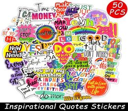 50 PCS Inspirational Quotes Stickers Cute Anime Games DIY Laptop Notebook Stationery Study Room Waterproof Motivational Phrases De4563136