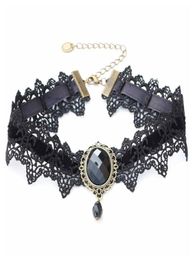 Women With Pendant Lace Necklace Handmade Short Chain Collar Choker Gothic Retro Sexy Costume Jewellery Wedding Vampire Holiday9478436