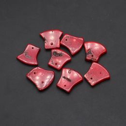Bread Toast Shape Sea Bamboo Coral Pendant Charm Jewellery Accessories DIY Making Necklace Earrings Red Coral Beads 20x23.5mm