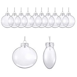 10pcs Christmas Clear Baubles Transparent Fillable Balls 6/8/10cm Christmas Tree Hanging Ornament Wedding Mas Party Home Decor