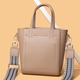 Shoulder Bags Fashion Genuine Leather Women Small Bucket Bag Crossbody High Quality Cowhide Ladies Handbags Female Messenger Sac