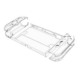 DATA FROG Crystal Transparent Shell For Nintendo Switch OLED Protective Flip Case Crystal Transparent Cover Anti-fall Shockproof