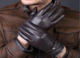 New Designer Luxury Mens Gloves High Quality Genuine Leather sheepskin Mittens Warm Winter Gloves for fashion Male Glove luvas3977379