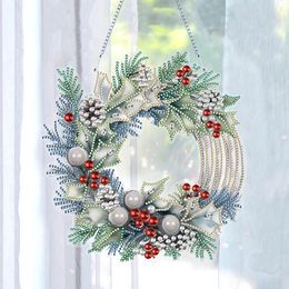 5D Diamond Painting Christmas Wreath Cross Stitch Diamond Embroidery Painting New Year Gift Wall Hanging Christmas Decoration