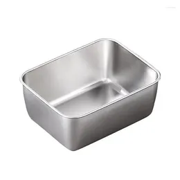 Dinnerware Stainless Steel Snack Container With Lids Rectangle Airtight Storage Preservation Bento Box Picnic Tool