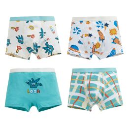 Shorts 4pcs / Pcs Children's Underwear Cartoon Rocket Children's Shorts Underwear Boy Infant Toddler Child Boxer Stripe Youth Cotton