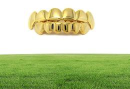 Grillz Teeth Set High Quality Mens Hip Hop Jewellery Real Gold Plated Grills2592091