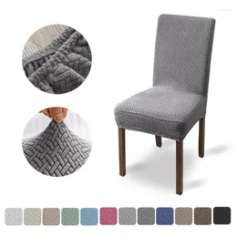 Chair Covers Dining Room Stretch Slipcover High Back Cover Solid Color Seat Cases Elastic Spandex For Restaurant