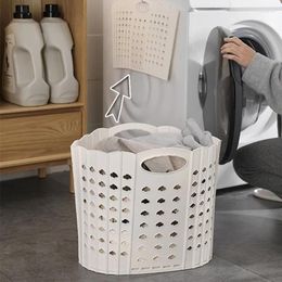Laundry Bags Large Capacity Hollow Foldable Dirty Clothes Storage Basket Bathroom Wall-mounted Folding Toys Sundries Organiser