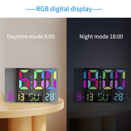 10 Inch Digital Alarm Clock 12/24H Large Display Wall Clock with Remote Control Auto Dimming Mode for Living Room Office Bedroom