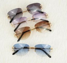 Rimless Pilot Style Sunglasses for Men Women Colourful Choice for Summer Luxury Glasses Super Quality Wholesale Eyewear Decoration Shades Vintage Sunnies6076106