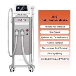 Clinic Use Hair Removal Laser Machine Diode Laser Beauty Equipment Multi-Functional 2Handles Hair Removal Tattoo Removal Skin Brighten Tender Machine