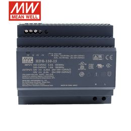 MEAN WELL HDR-150 85-264VAC to DC 12V 15V 24V 48V Meanwell Ultra slim step shape DIN Rail Power Supply HDR-150-12 HDR-150-24