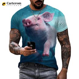 Summer Man T-shirt Popular Novelty Animal Pig 3D Printed T-shirt Funny Pig Couple T Shirt Oversized Tshirt Casual Tee Tops