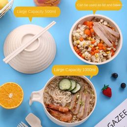 Bowls Large Bowl Instant Noodles With Cover Dormitory Student And Chopsticks Set Single Tableware Box Household Meal