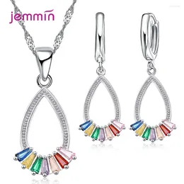 Necklace Earrings Set Clear Crystal 925 Sterling Silver Jewellery For Women Charm Fashion Party Earring Arrival