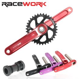 RACEWORK Mountain Bike Crankset 170mm Bicycle Hollow One-body GXP Crank CNC Direct Mounted Bike Accessories