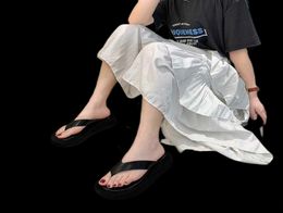 Black Women Chunky Platform Thong Sandal Toe Post Flip Flops Summer Essential Y07213638452