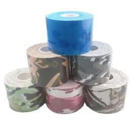 Safety 6 Roll/lot 5 cm*5 m Camo Kinesiology Tape Cotton Self Adhesive boob Tape Sport Waterproof Elastic Bandage muscle fixer tape flex