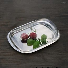 Plates 304 Stainless Steel Butter Plate Box Cup Front Dish With Cover Breakfast Sausage