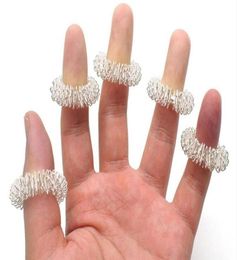 50pcsSilver Massage Acupuncture Finger Rings Health Care Acupressure Hand Massager Pain Relief Stress Relief Help Sleep Tools237B7175019