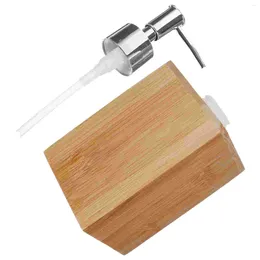 Liquid Soap Dispenser Bottle Containers Shower Dish Dispensing Shampoo Bamboo Kitchen Sink Refillable