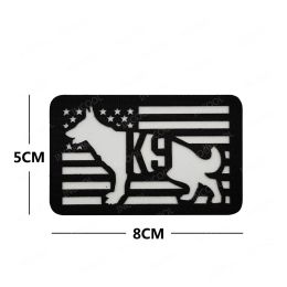 Infrared Reflective Howling Black Wolf Luminous PVC Rubber Tiger Dog Patches Embroidery Badge Appliqued Tactical Military Emblem
