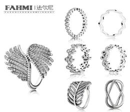 FAHMI 100 925 Sterling Silver Majestic Feathers Ring TIMELESS ZIG ZAG RING HEART SWIRLS RINGS ALLURING SMALL BRILLIANT CUT RING3678830