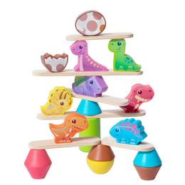 Wooden Blocks of Animal Model Educational Montessori Activities Toy for Toddlers Sorting Stacking Balancing and Building