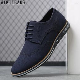 Casual Shoes Brogue For Men 2024 Brown Suede Man Elegant Zapatillas De Hombre Chaussure Homme