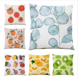 Pillow Decoration Home Simple Cover 45x45 Stripes Fruit Print Case Throw Covers Living Room Sofa E0160