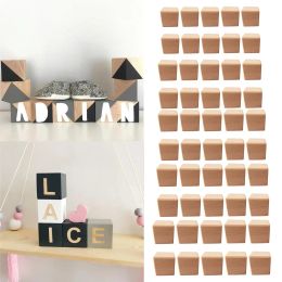 10Pcs DIY Unfinished Unpainted Wooden Square Blocks Cubes Embellishment for Crafts DIY Wood Hobby Modelling Making