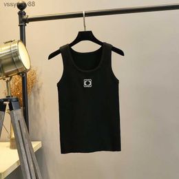 Anagram Embroidery Womens Designer Clothing Tank Top Summer Short Slim Navel Exposed Outfit Elastic Sports Knitted Tanks HVIU
