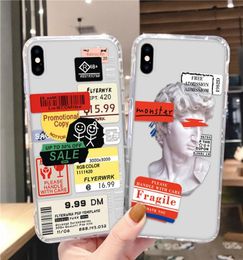 Retro Bar Code LabeCell Phone Cases lWith Airbag Covers For iPhone 12 11 Pro Max XR XS X 8 7 6 Plus Soft TPU Cover Whole DHL f3806324