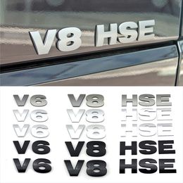 ABS HSE V6 V8 Logo Letters Trunk Badge Emblem Car Sticker Auto Tailgate Decals for Land Rover RangeRover Velar LR4 LR2 LR3 SV