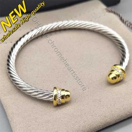 Bracelets Charm Bangle Silver Fashion Women Men Twisted Bracelet hook 5MM Cuff Wire Woman Designer Cable Jewellery Exquisite Accessories Top Trending gifts 7PLS