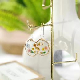 Dangle Earrings Unique Dried Flower Women Fashion Real Floral Creative Resin Epoxy Immortal Jewelry