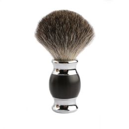 Shavers 100% Pure Badger Shaving Brush Ebony + Metal Handle Used with Safety Razor Engineered for the Best Shave of Your Life