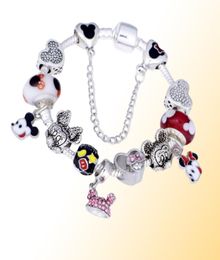 Wholesale-925 Murano Charm beads bracelet For Original DIY Jewellery Style Fit P Cartoon bracelet jewelry2041375